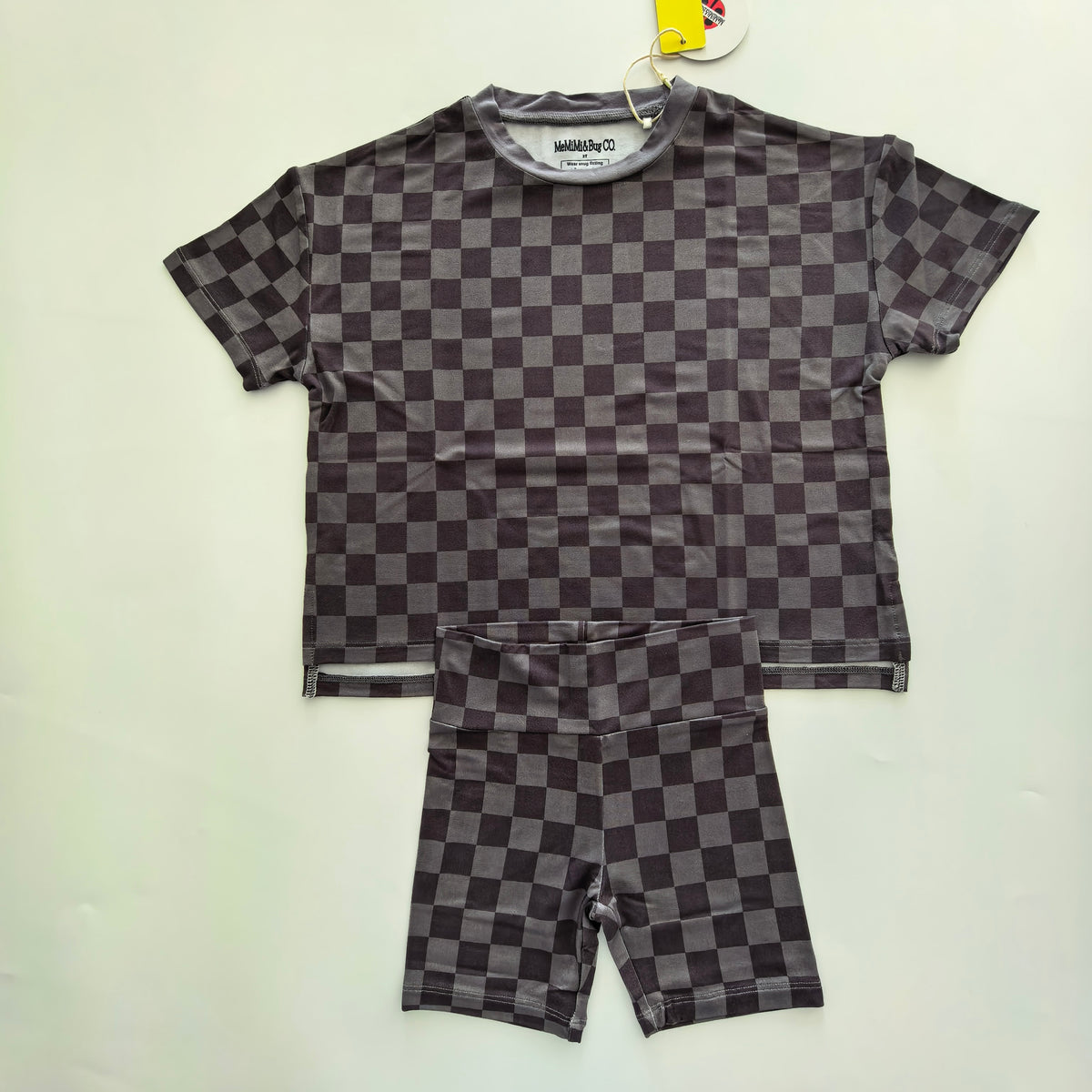 Grey Checks Biker Set