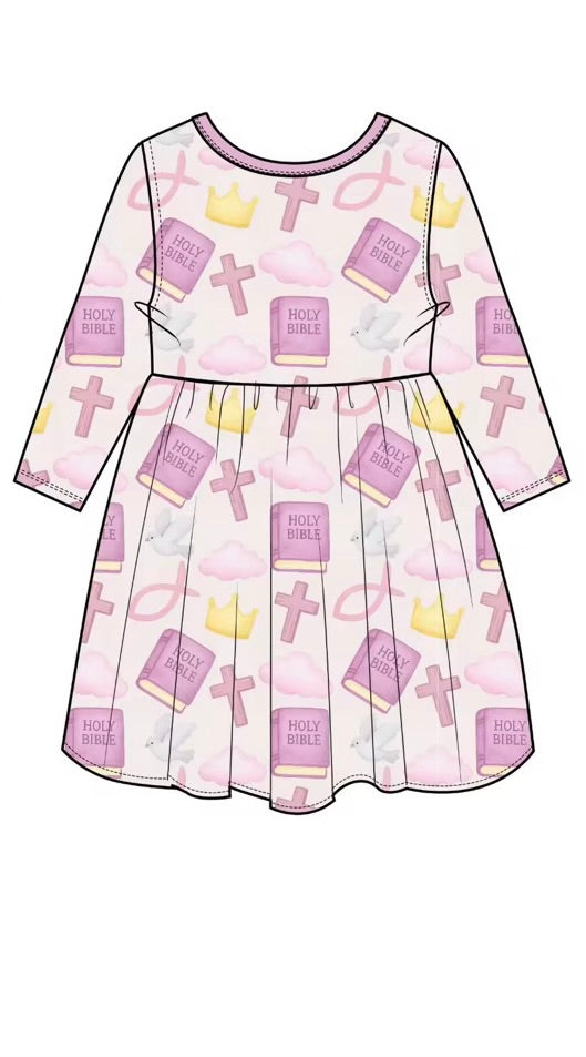 Pink Bible Twirl Dress