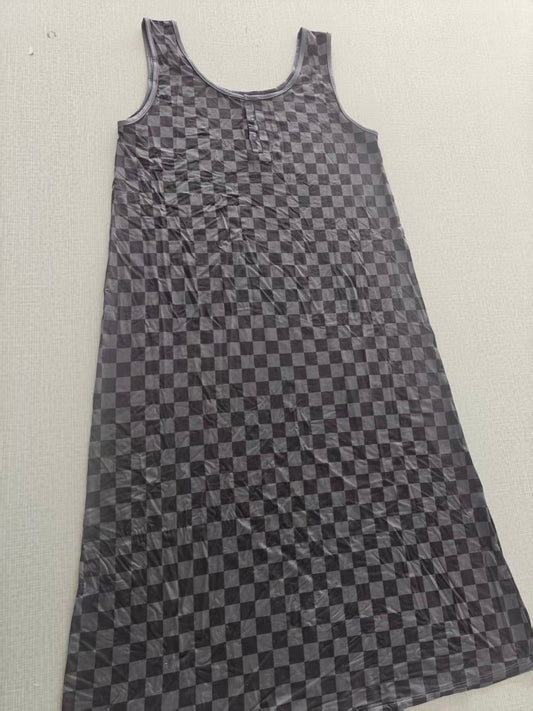 Grey Checks MooMoo Nightgown