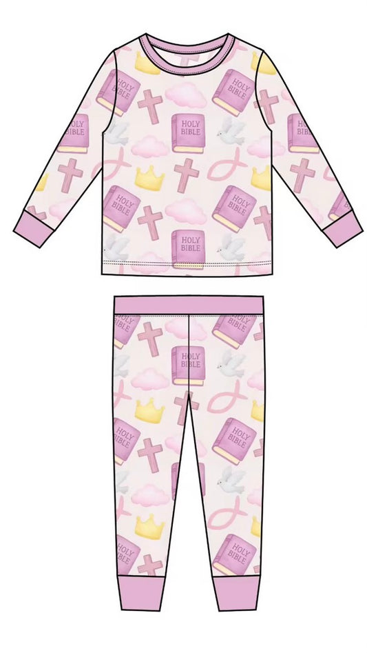 Pink Bible 2 piece pj set
