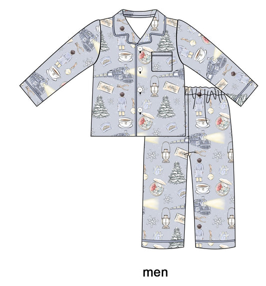 Winter Train Christmas Adult Man Set