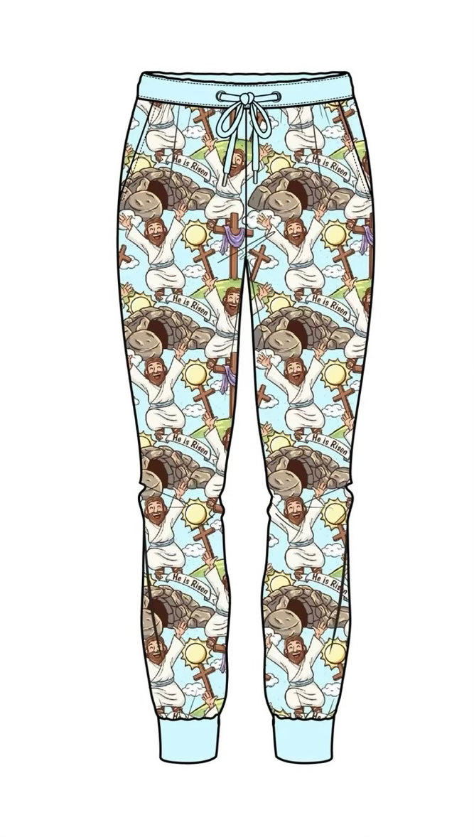 Blue He is Risen Adult Joggers