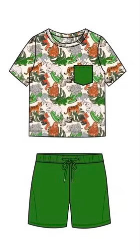 Zoo Animals 2 piece Daywear short set