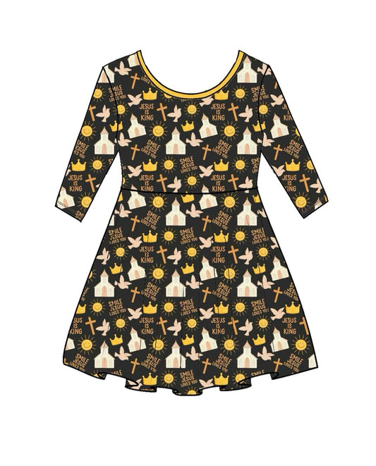 Jesus is King Long Sleeve Dress