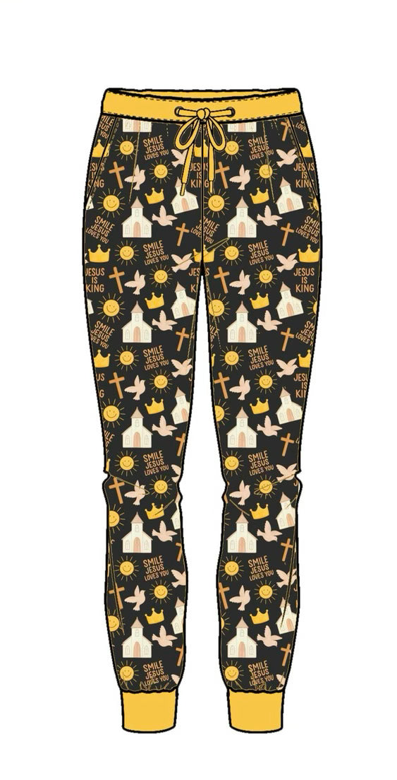 Jesus is King Adult Joggers