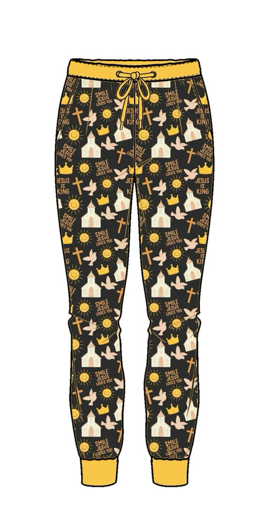 Jesus is King Adult Joggers