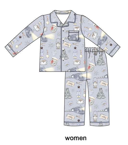 Winter Train Christmas Adult Woman Set